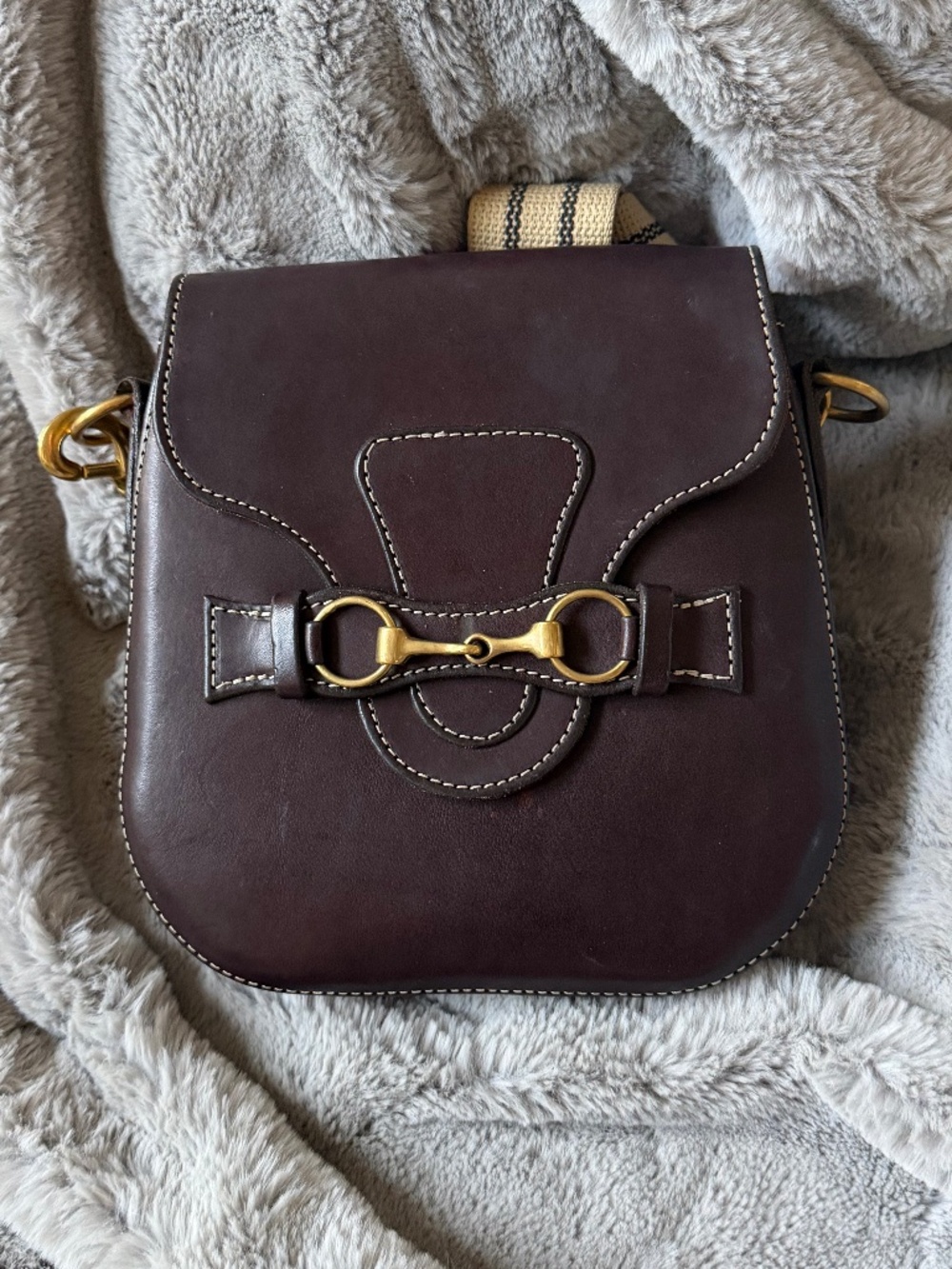 Chocolate Brown Blair Midsize crossbody bag Equestrian Style